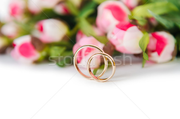 Alliances fleurs isolé blanche fleur mariage [[stock_photo]] © Elnur