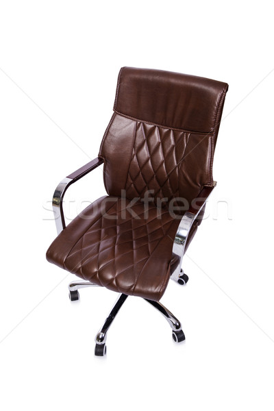 Brown leather office chair isolated on white Stock photo © Elnur