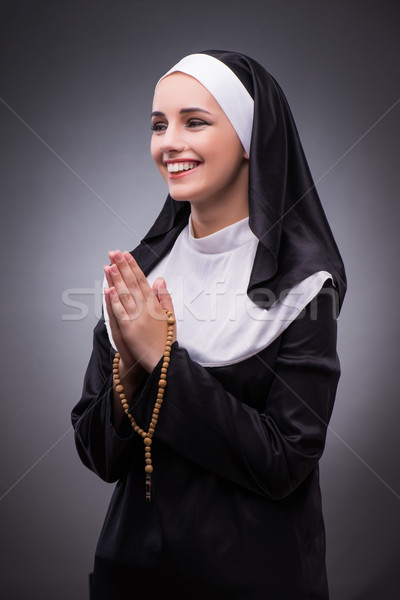 [[stock_photo]]: Religieux · nonne · religion · sombre · femme · sexy