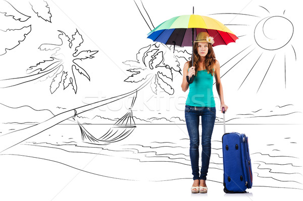 Young woman travelling tropical island in travel concept Stock photo © Elnur