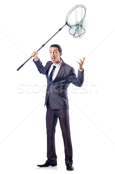 Businessman in business concept with net Stock photo © Elnur