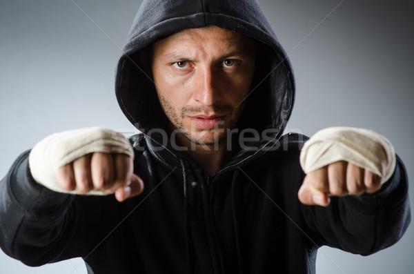 Foto stock: Artes · marciais · lutador · treinamento · mão · fitness · caixa