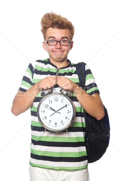 Enojado estudiante que falta plazos sonrisa reloj Foto stock © Elnur
