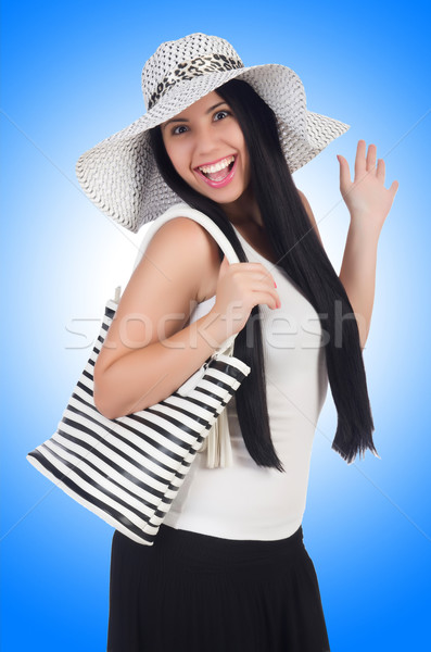 Genç kadın tatil iş kız arka plan seyahat Stok fotoğraf © Elnur