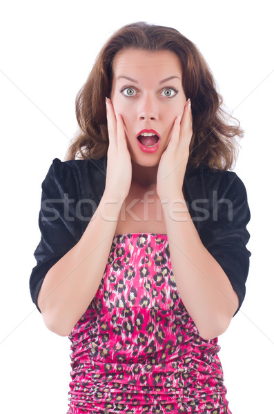 Emotional woman isolated on the white Stock photo © Elnur