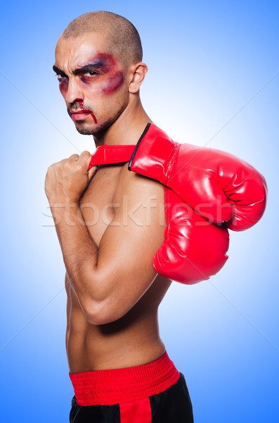 Geschlagen Boxer isoliert weiß Hand Sport Stock foto © Elnur