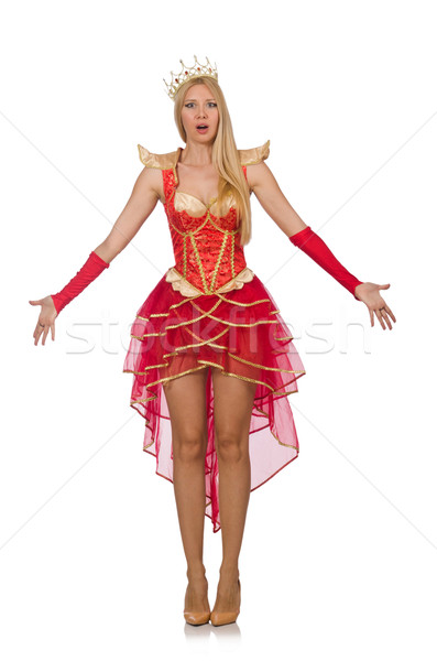 Queen in red dress isolated on white Stock photo © Elnur