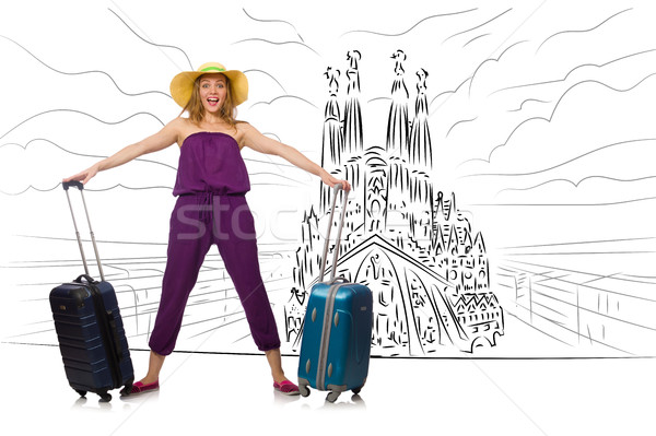 Young woman travelling to Spain to see Sagrada Familia Stock photo © Elnur