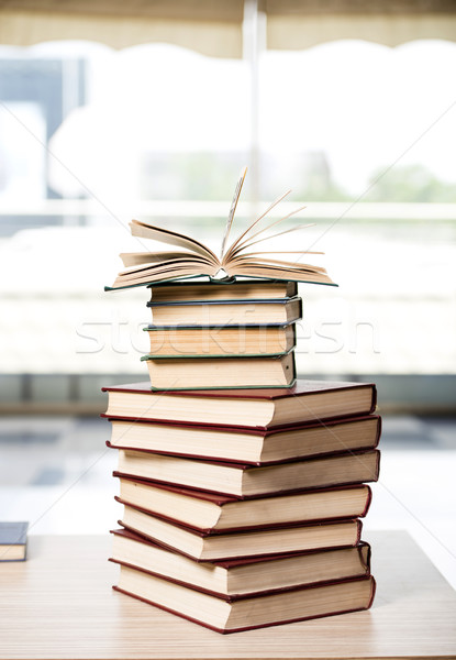 Stack of books arranged the office desk Stock photo © Elnur