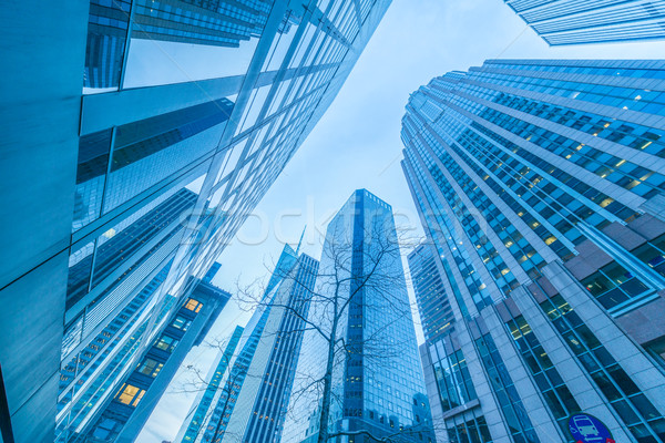 The new york skyscrapers vew from street level Stock photo © Elnur