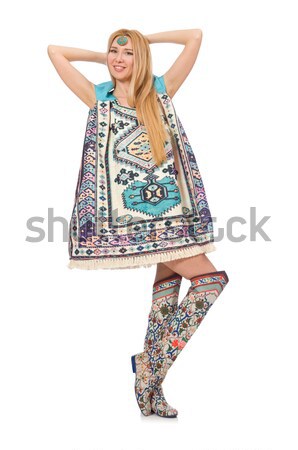 Model wearing dress with Azerbaijani carpet elements isolated on Stock photo © Elnur