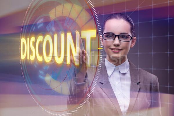 Businesswoman pressing buttons in sale concept Stock photo © Elnur