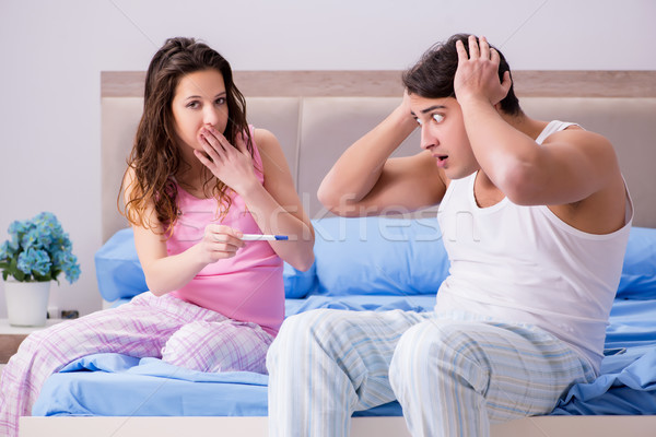 Man husband upset about pregnancy test results Stock photo © Elnur