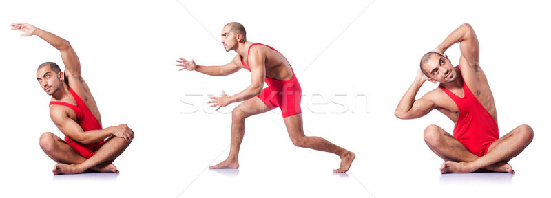 Young wrestler isolated on the white Stock photo © Elnur