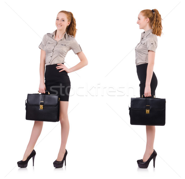 Stock photo: Businesswoman isolated on the white