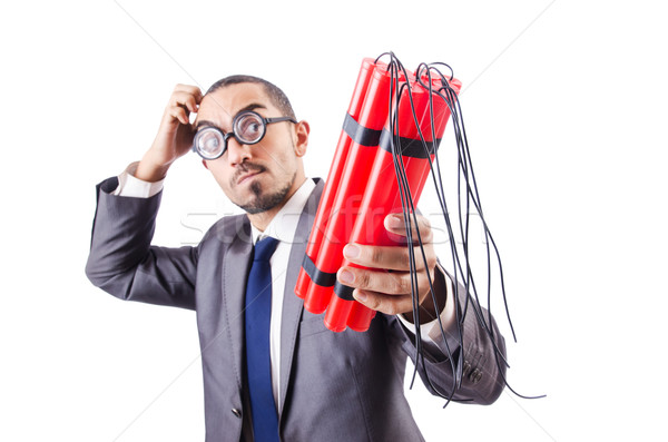 Businessman with dynamite isolated on white Stock photo © Elnur