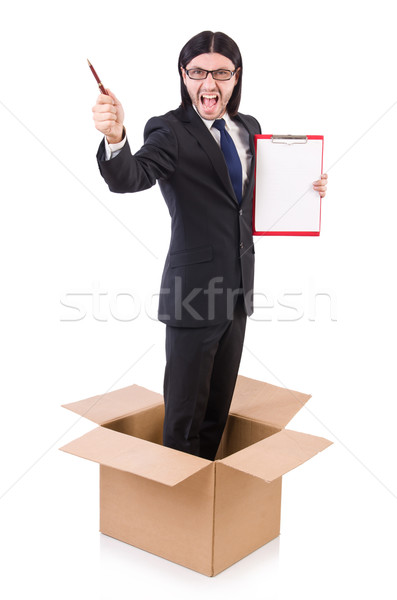 Young businessman in thinking out of box concept Stock photo © Elnur