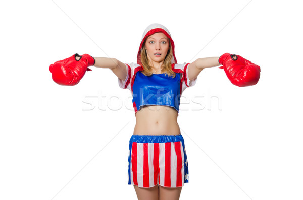 Homme boxeur isolé blanche femme sport [[stock_photo]] © Elnur