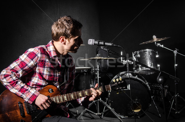 Man gitaar concert muziek partij achtergrond Stockfoto © Elnur