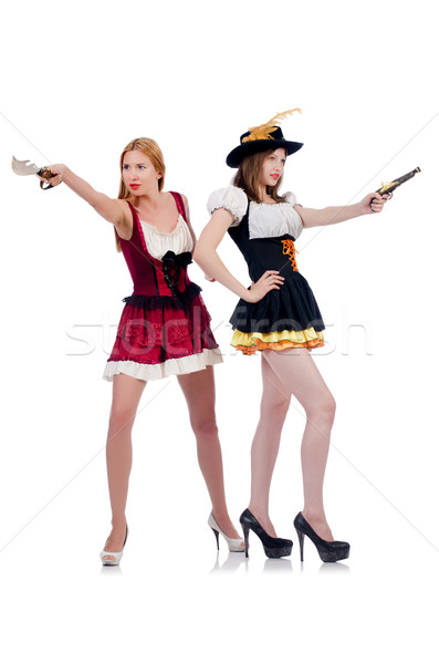 Girls in bavarian costumes isolated on white Stock photo © Elnur