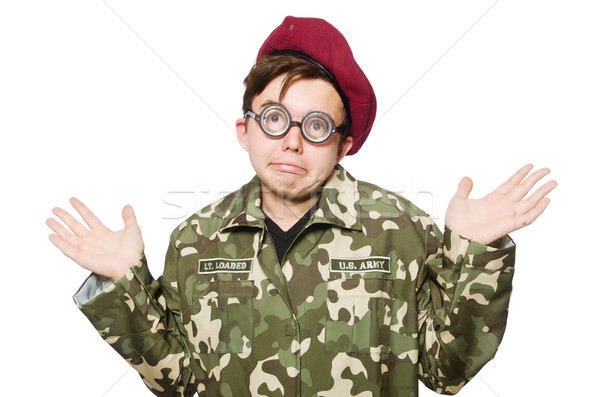 Funny soldier isolated on white Stock photo © Elnur