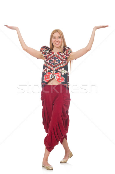 Woman in Azerbaijani ornament clothing isolated on white Stock photo © Elnur