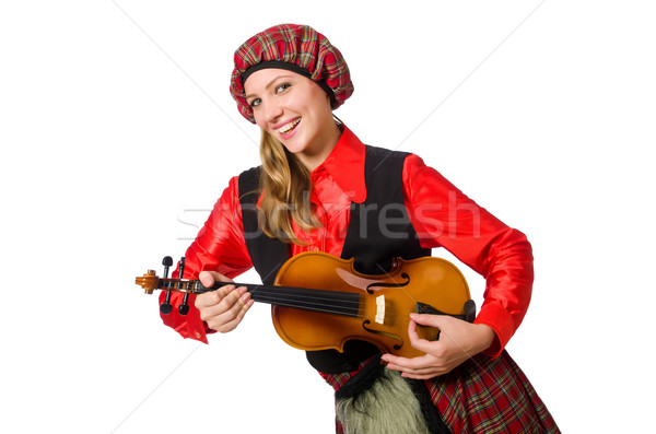 Funny kobieta odzież skrzypce muzyki dziewczyna Zdjęcia stock © Elnur