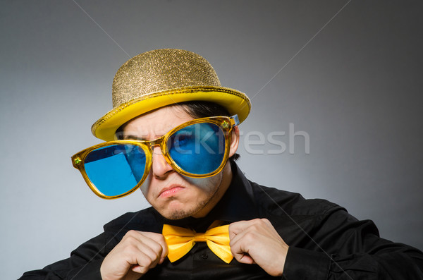 Funny man with vintage hat Stock photo © Elnur