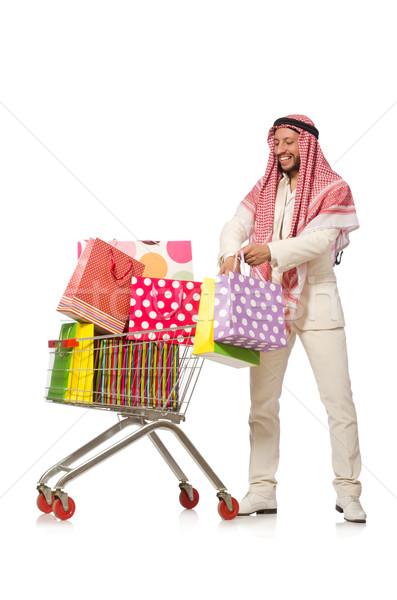 Arab om cumpărături izolat alb afaceri Imagine de stoc © Elnur