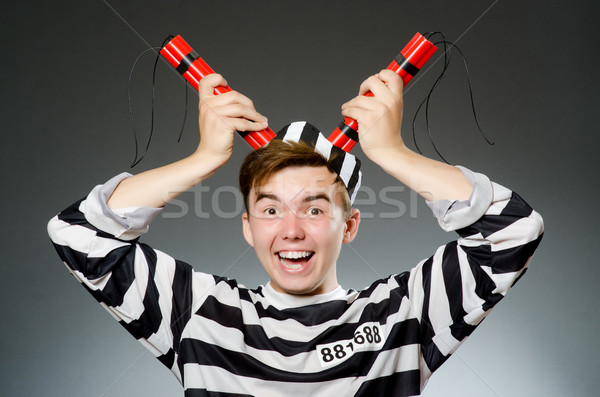 Amuzant prizonier închisoare om negru tineri Imagine de stoc © Elnur