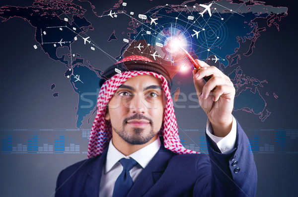 Arab man in world travel concept Stock photo © Elnur