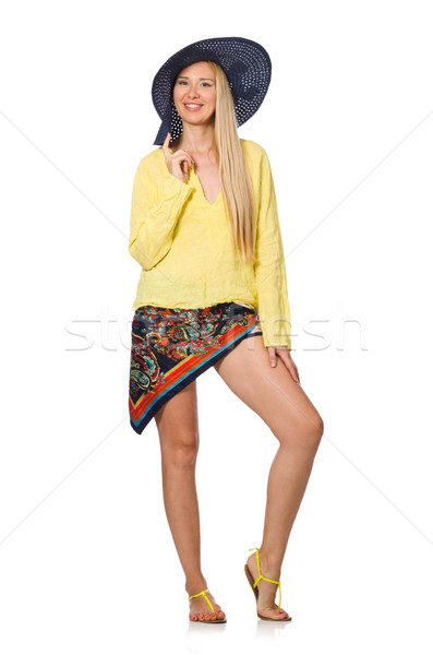 Tall caucasian model wearing hat isolated on white Stock photo © Elnur
