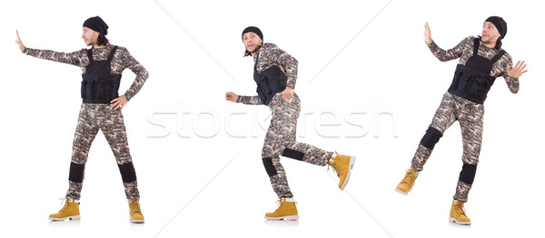 The soldier isolated on the white background Stock photo © Elnur