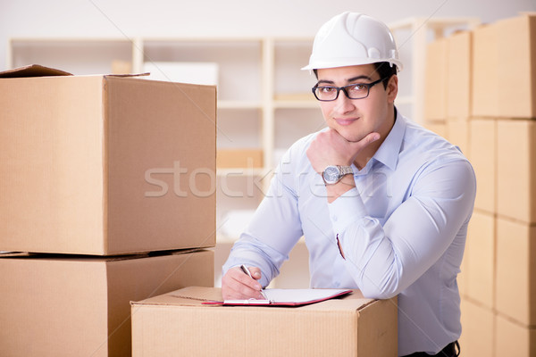 Man working in box delivery relocation service Stock photo © Elnur