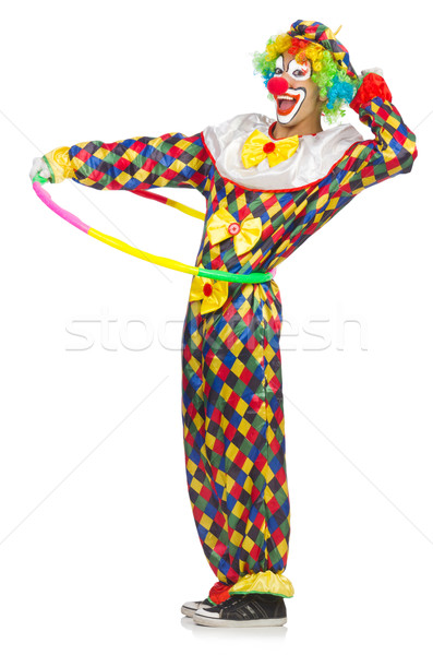 Clown hoelahoep geïsoleerd witte glimlach gezicht Stockfoto © Elnur