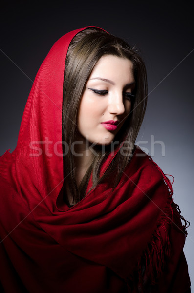 Muszlim nő fejkendő divat boldog háttér Stock fotó © Elnur
