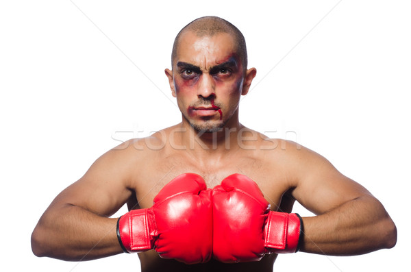 [[stock_photo]]: Boxeur · isolé · blanche · sport · fond