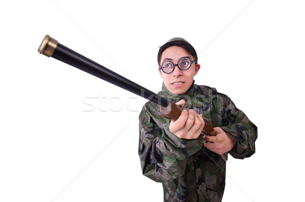 Funny soldier isolated on the white Stock photo © Elnur