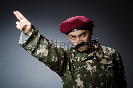 Vicces katona izolált fehér férfi háttér Stock fotó © Elnur
