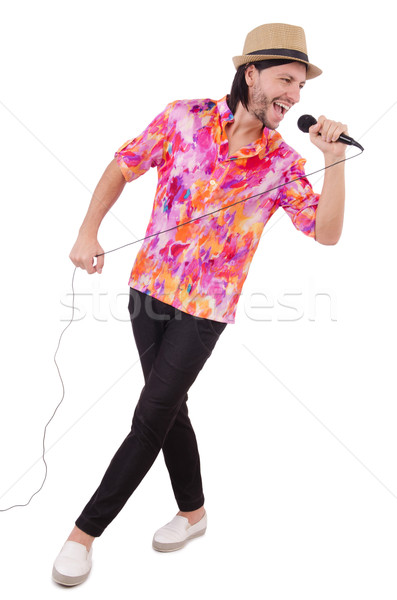 Stock photo: Man in colourful shirt isolated on white