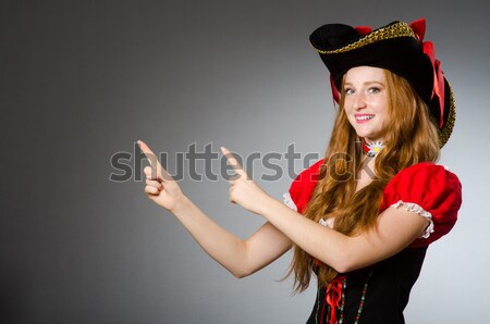 Woman pirate with sharp knife Stock photo © Elnur
