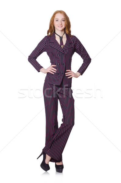 Giovani signora strisce retro suit isolato Foto d'archivio © Elnur