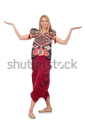 Woman in Azerbaijani ornament clothing isolated on white Stock photo © Elnur