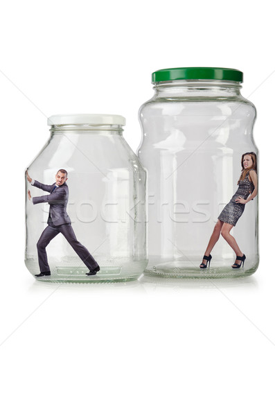 People trapped in the glass jar Stock photo © Elnur
