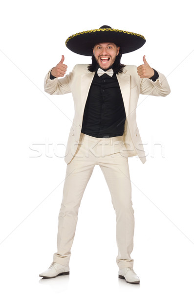 Funny mexican in suit and sombrero isolated on white Stock photo © Elnur