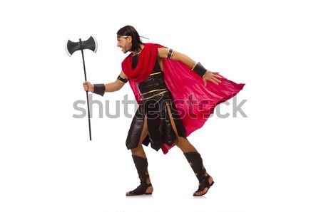 Gladiator with cleaver isolated on white Stock photo © Elnur
