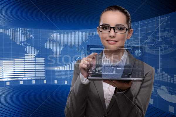 The businesswoman in global business concept Stock photo © Elnur