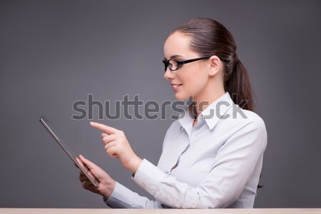 Strict serious businesswoman isolated on white Stock photo © Elnur