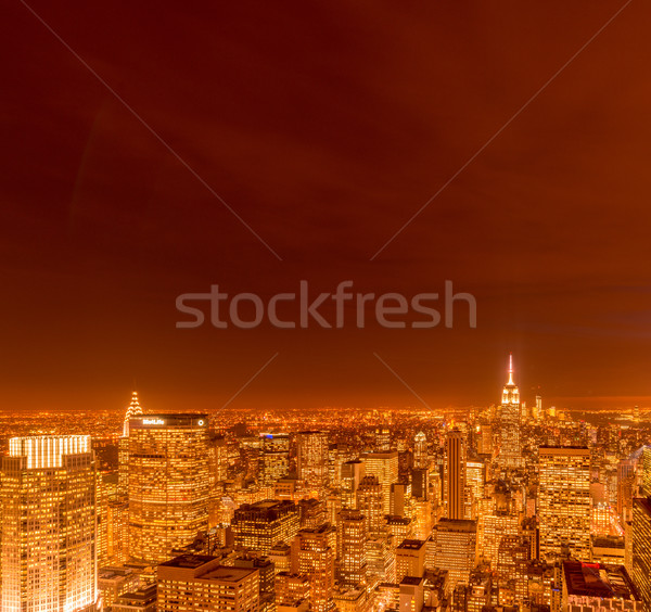 Foto stock: Ver · novo · manhattan · pôr · do · sol · negócio · céu