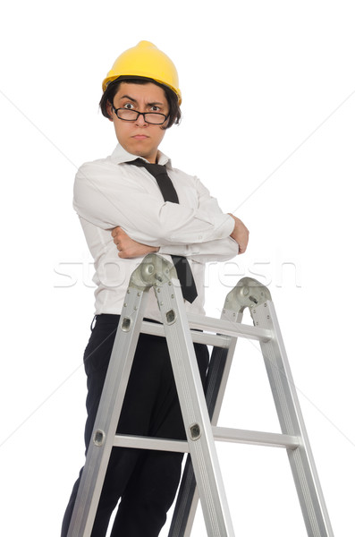 Construction worker in funny concept on white Stock photo © Elnur